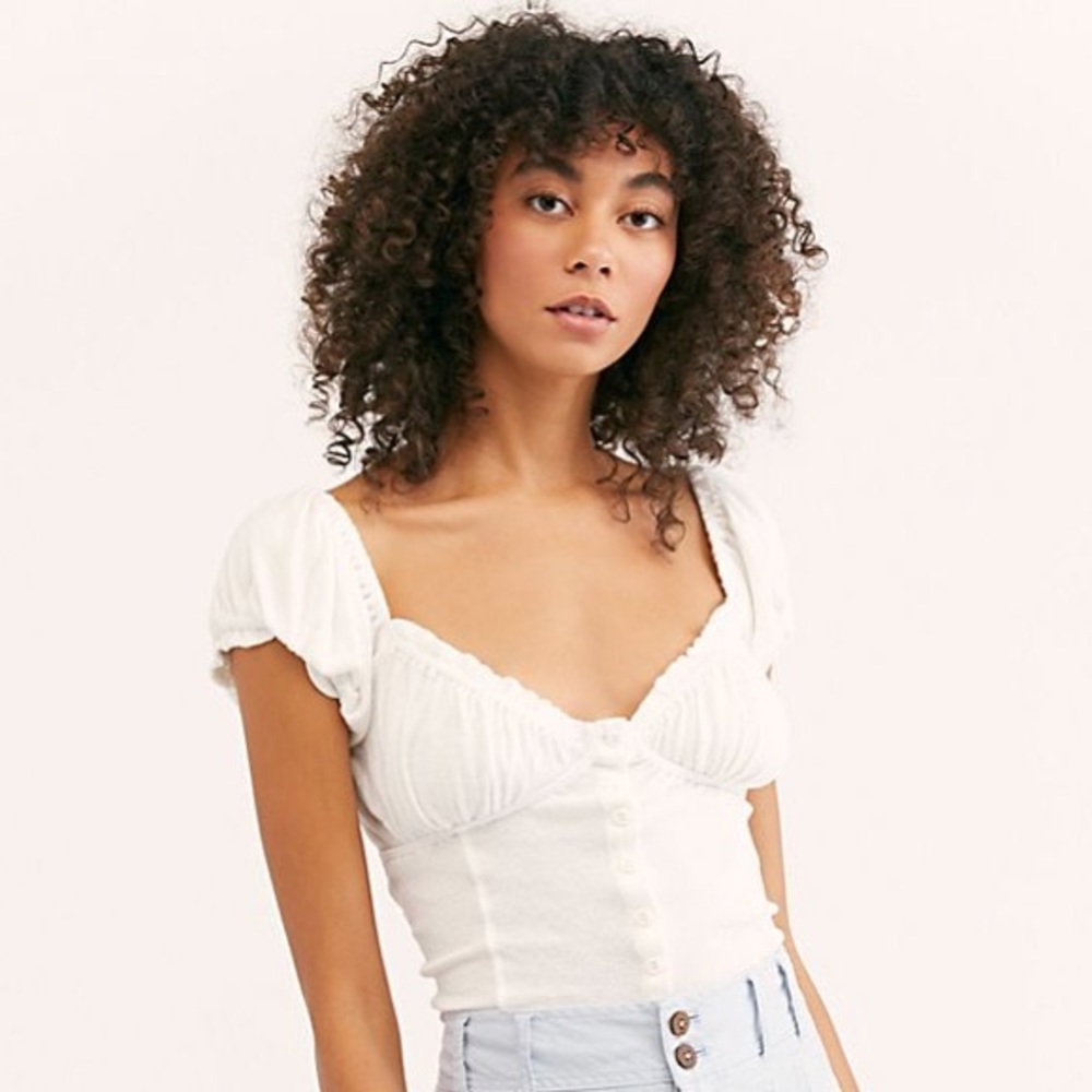 Free People Ladybug Crop Top in Ivory